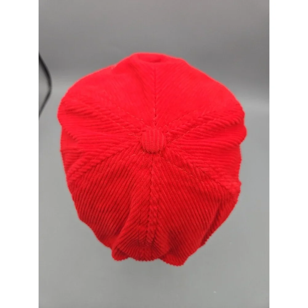 Vintage Mrs. Fields Cookies  Red Corduroy Rope Strapback Hat Cap 90s Y2k